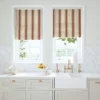 orange linen stripe blinds