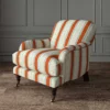 orange linen stripe chair