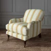 yellow linen stripe chair