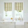 yellow linen stripe blinds