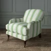 green linen stripe chair