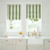 green linen stripe blinds