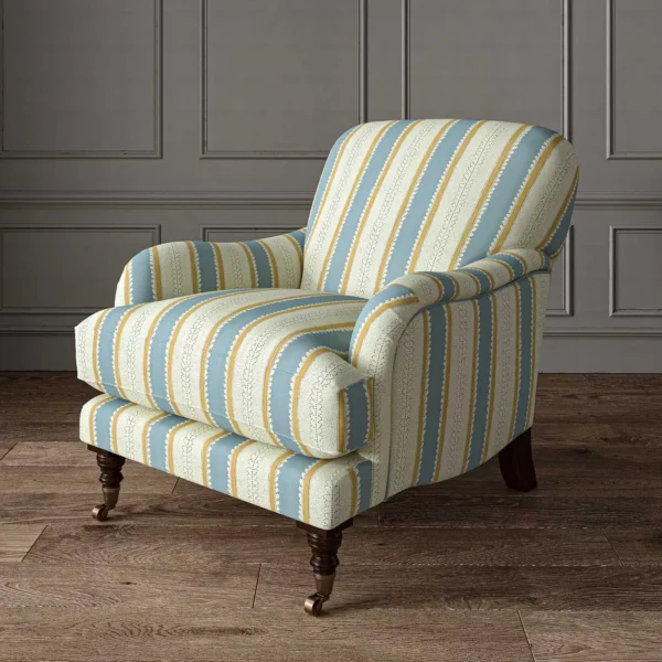 Dimity Fabric - Powder Blue by blue linen stripe chair