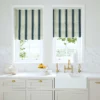 blue linen stripe blinds