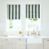 blue linen stripe blinds