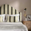 black linen stripe headboard