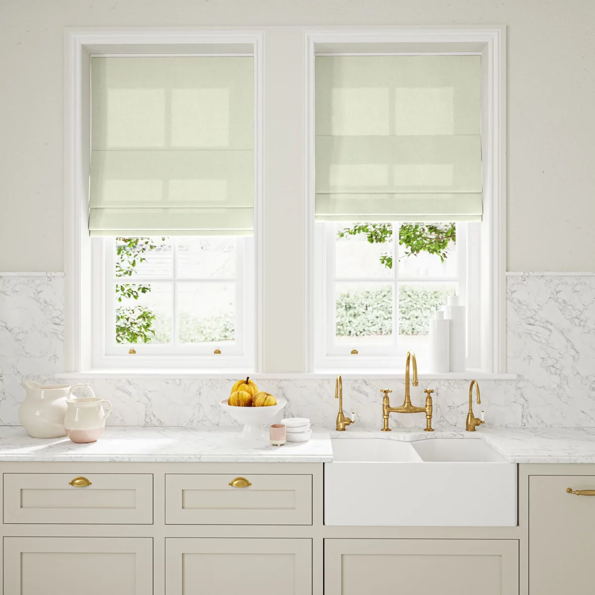 light grey plain linen blinds