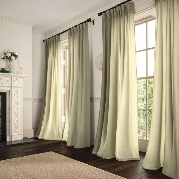 Marietta Fabric - Cream by light neutral plain linen curtains