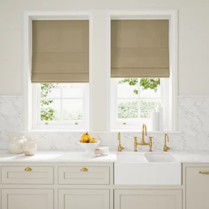 neutral plain linen blinds