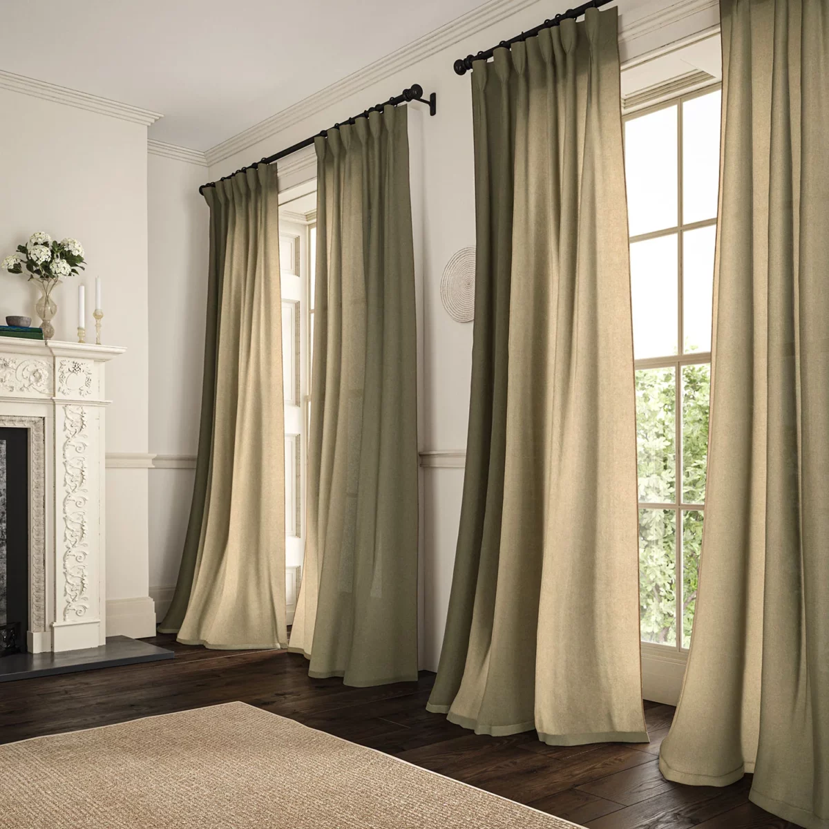 Marietta Fabric - Linen by neutral plain linen curtains
