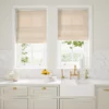 neutral plain linen blinds