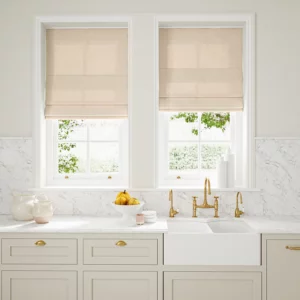 neutral plain linen blinds