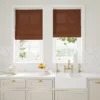 dark red plain linen blinds