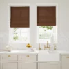 brown plain linen blinds