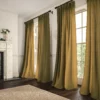 dark yellow plain linen curtains