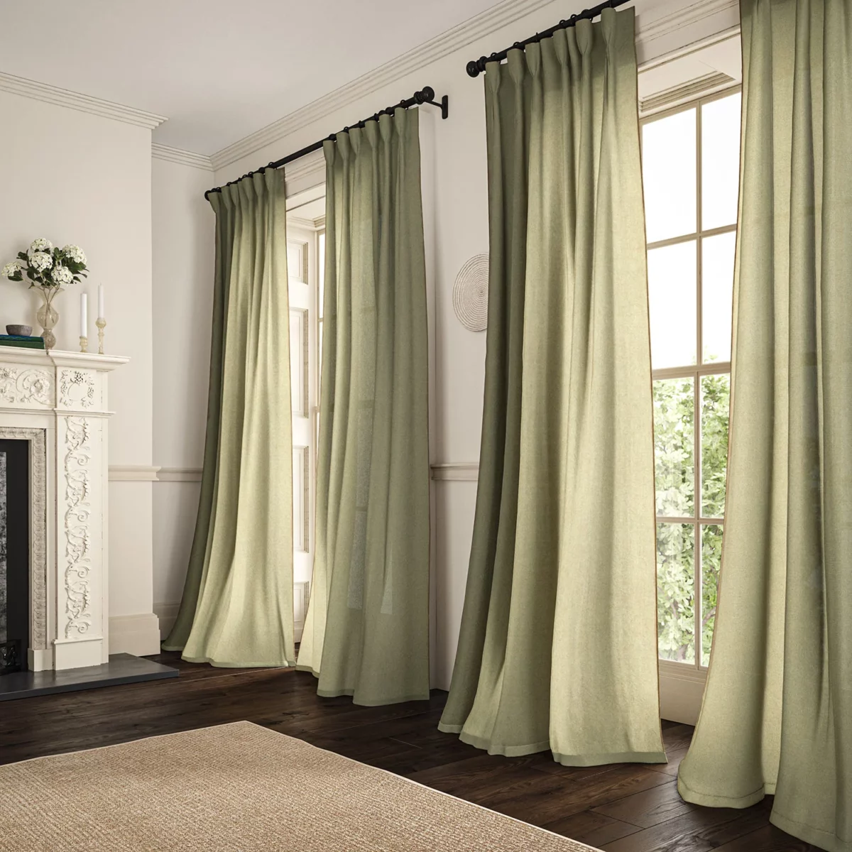 Marietta Fabric - Slip by light neutral plain linen curtains