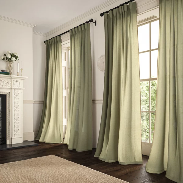 Marietta Fabric - Slip by light neutral plain linen curtains