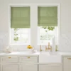 light green plain linen blinds