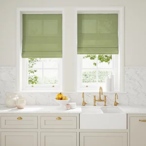 light green plain linen blinds