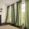 light green plain linen curtains