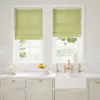 light green plain linen blinds