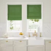 green plain linen blinds
