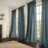 blue plain linen curtains