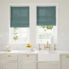 blue plain linen blinds