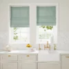 blue green plain linen blinds