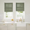 green plain linen blinds
