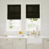 black plain linen blinds