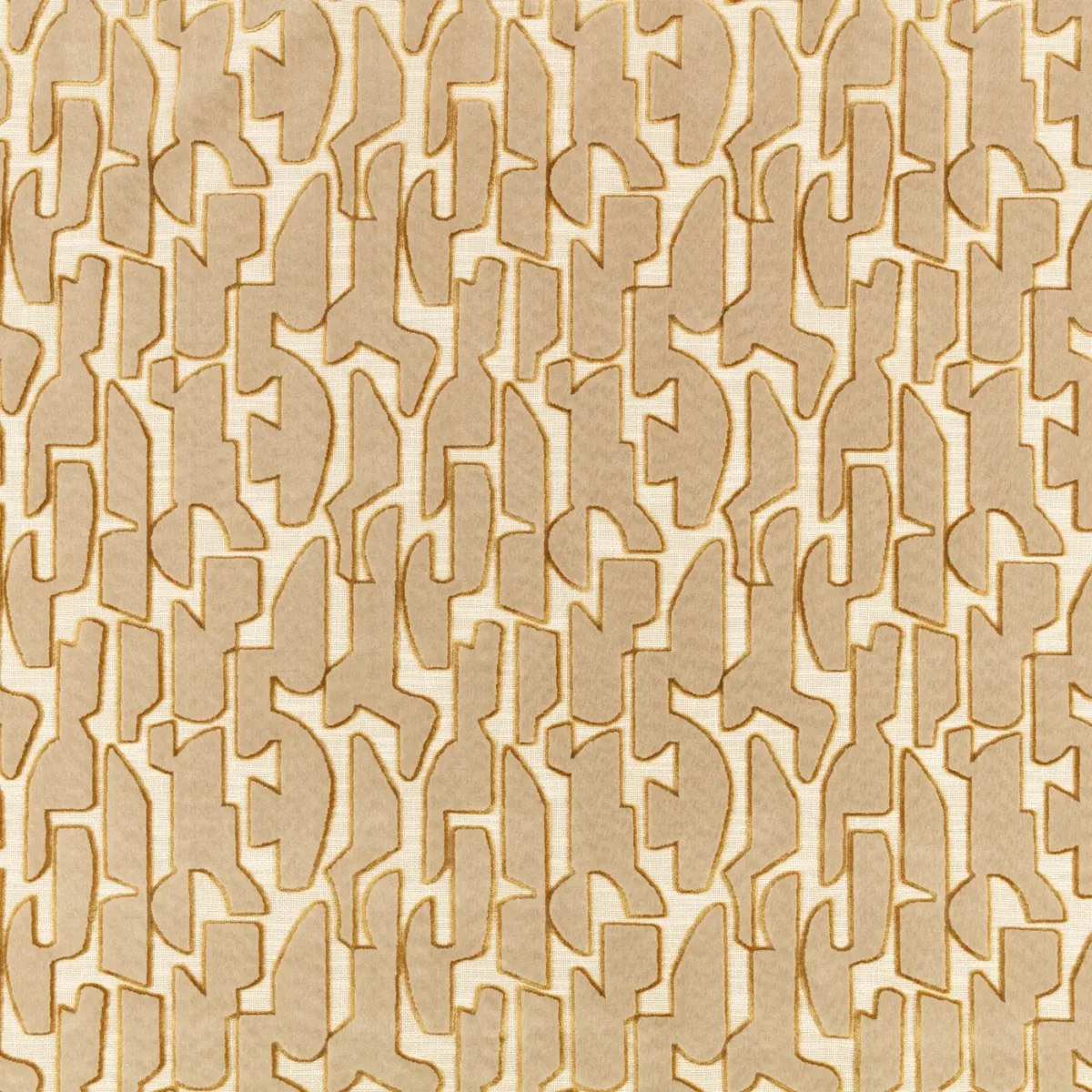 Serac Fabric - Honey by yellow geometric velvet-chenille fabric from Villa Nova