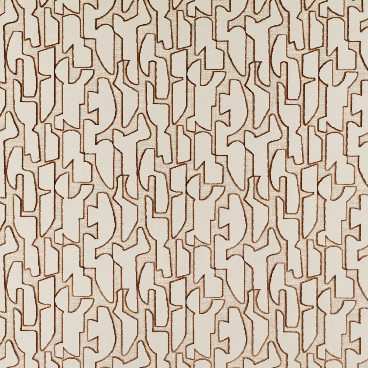 Serac Fabric - Autumn by brown geometric velvet-chenille fabric from Villa Nova