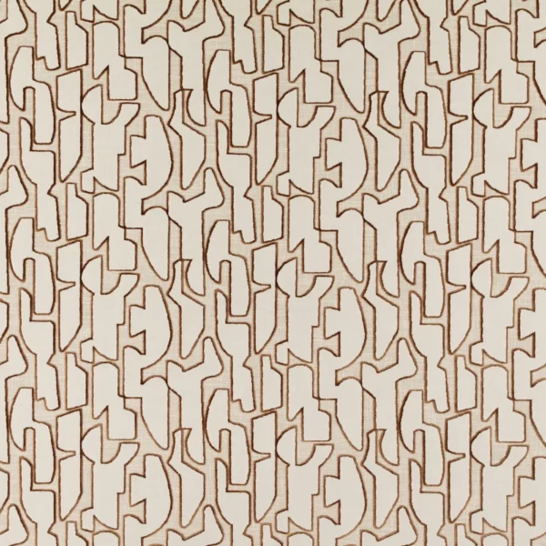 Serac Fabric - Autumn by brown geometric velvet-chenille fabric from Villa Nova