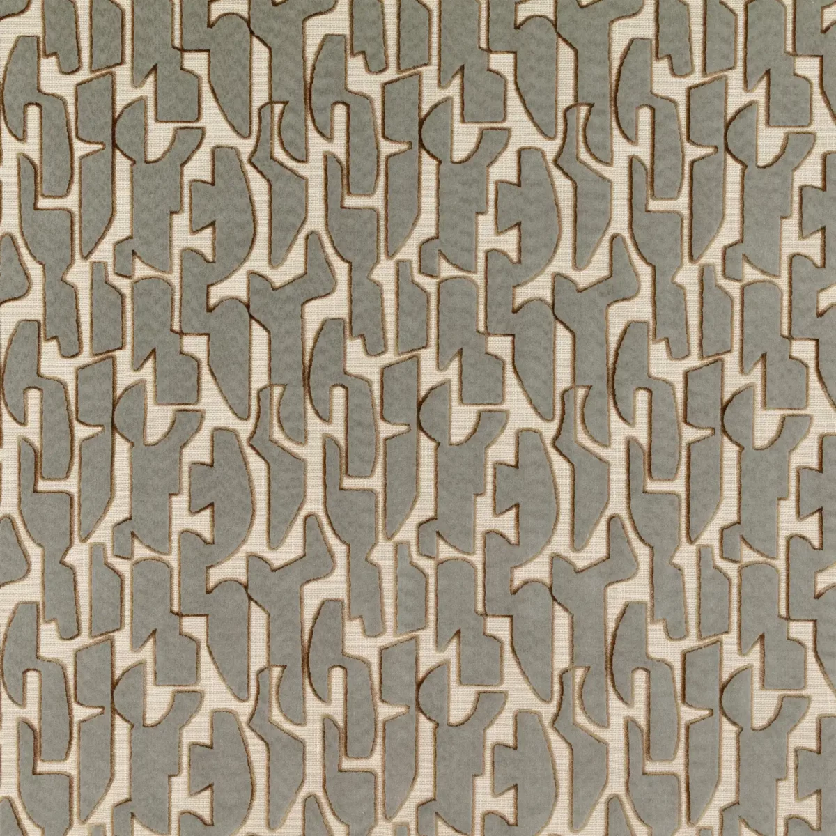 black-grey geometric velvet-chenille fabric from Villa Nova