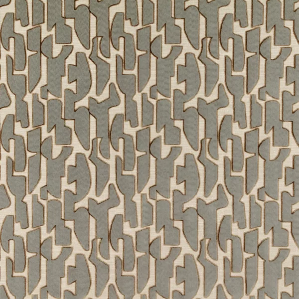Serac Fabric - Tide by black-grey geometric velvet-chenille fabric from Villa Nova