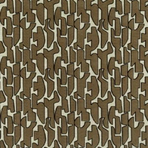 brown geometric velvet-chenille fabric from Villa Nova