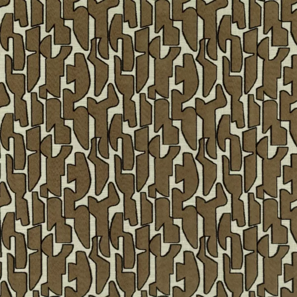Serac Fabric - Elm by brown geometric velvet-chenille fabric from Villa Nova