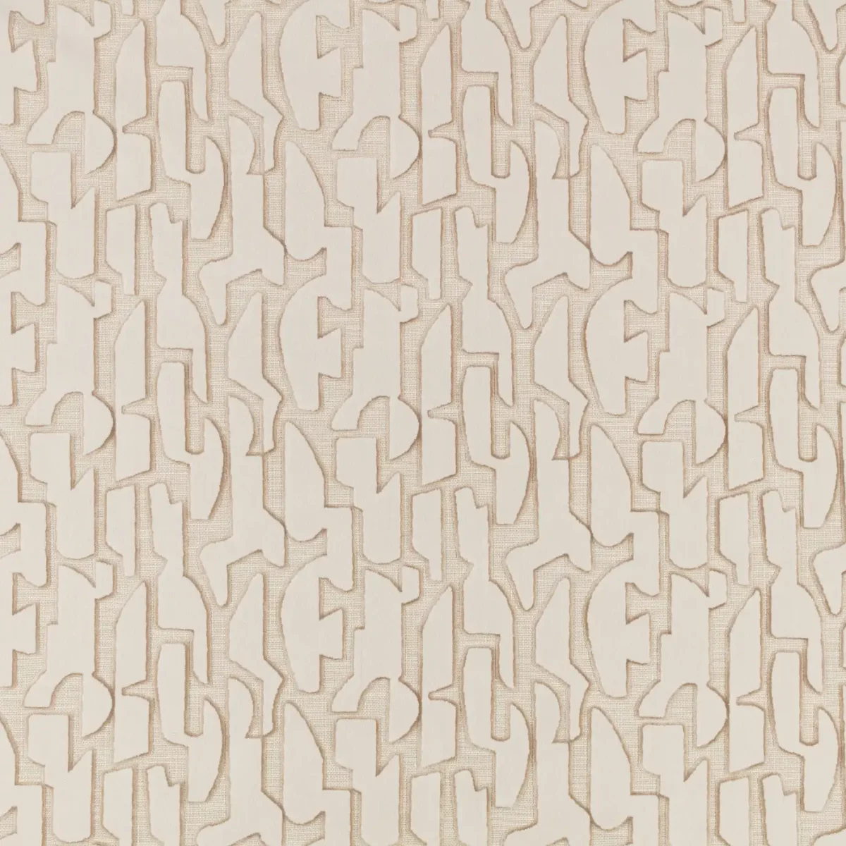 Serac Fabric - Bone by neutral geometric velvet-chenille fabric from Villa Nova