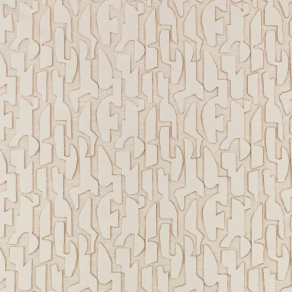 neutral geometric velvet-chenille fabric from Villa Nova