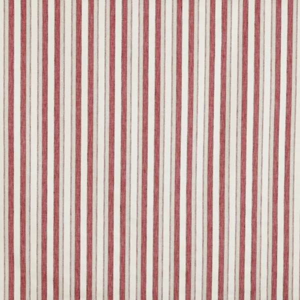 Fletcher Fabric - Poppy by red striped woven fabric from Prestigious Textiles