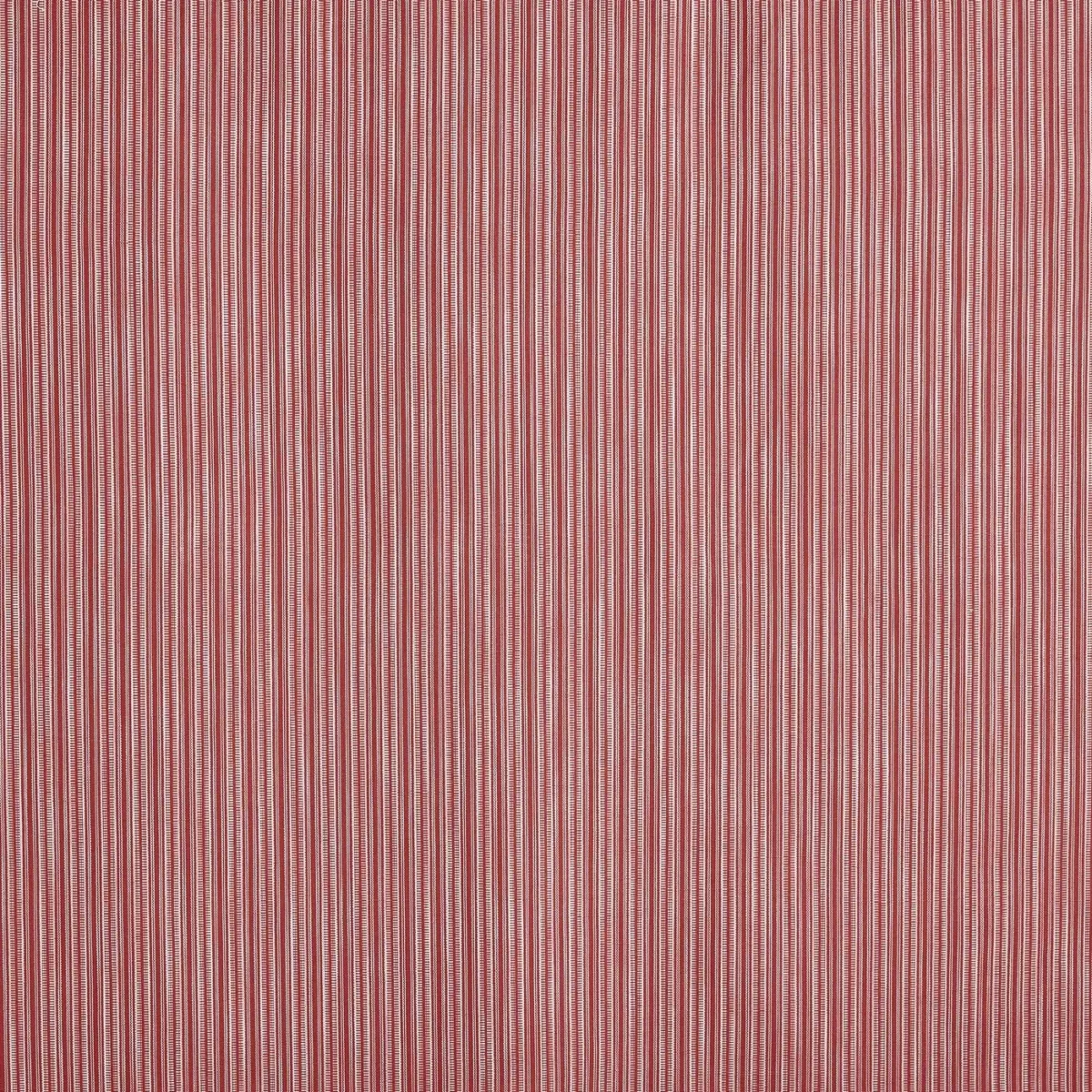 Clark Fabric - Poppy by red striped woven fabric from Prestigious Textiles
