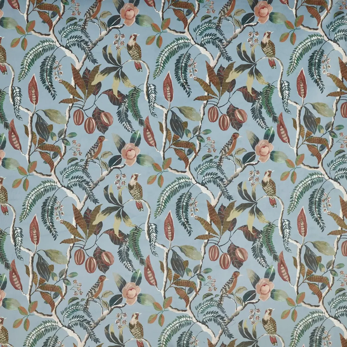 blue animal printed fabric from Prestigious Textiles
