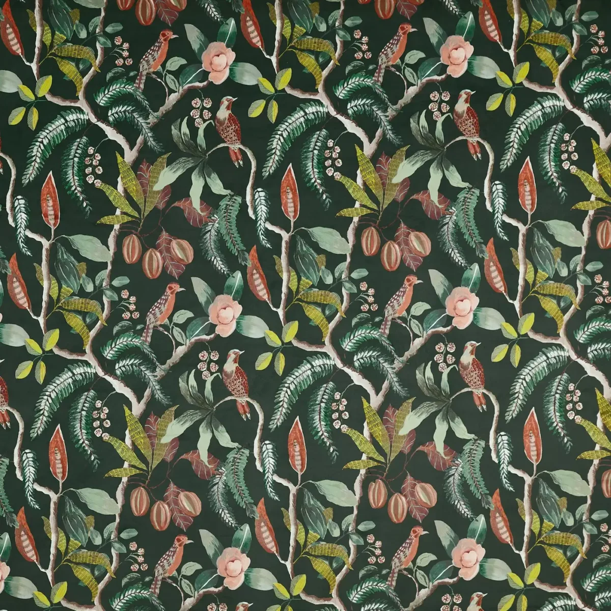 green animal printed fabric from Prestigious Textiles