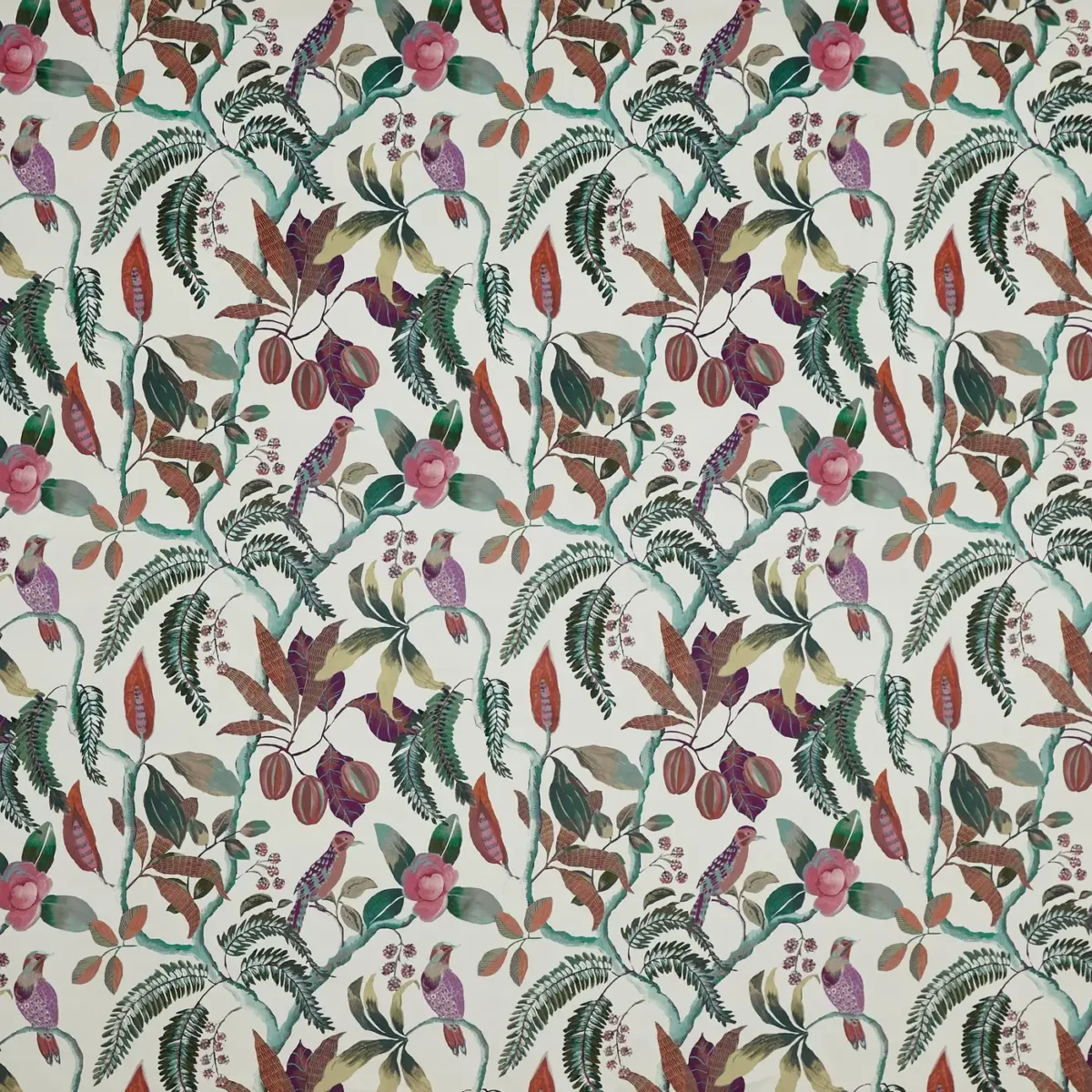 Sumatra Fabric - Lotus by multicolour animal printed fabric from Prestigious Textiles