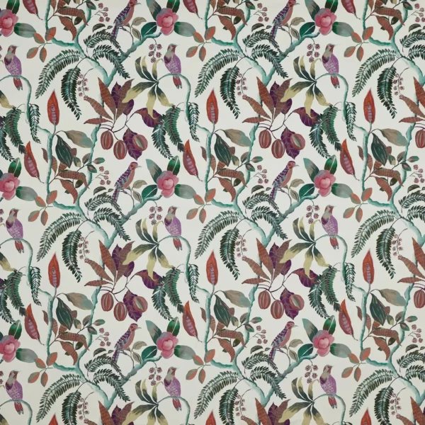 Sumatra Fabric - Lotus by multicolour animal printed fabric from Prestigious Textiles