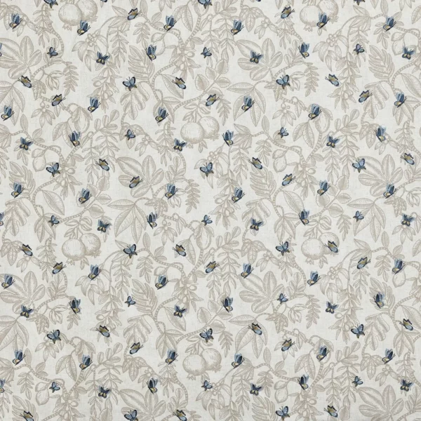 Melati Fabric - Cobalt by blue animal embroideried fabric from Prestigious Textiles