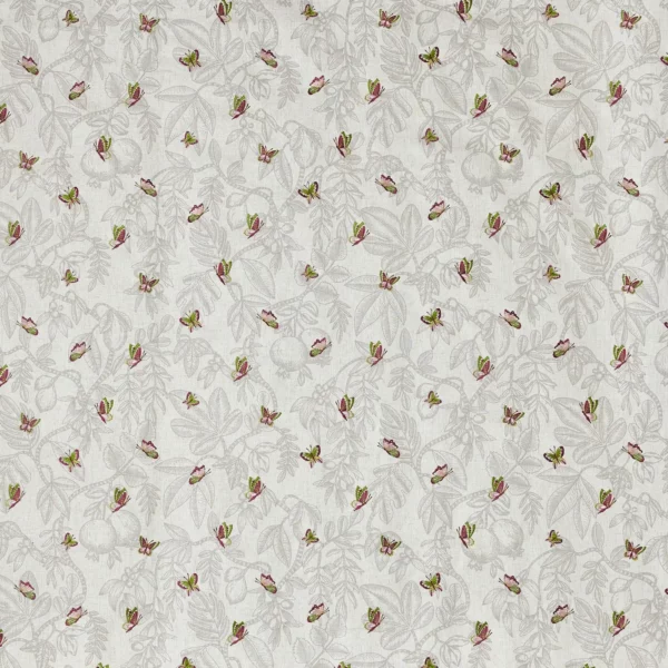 Melati Fabric - Lotus by green animal embroideried fabric from Prestigious Textiles