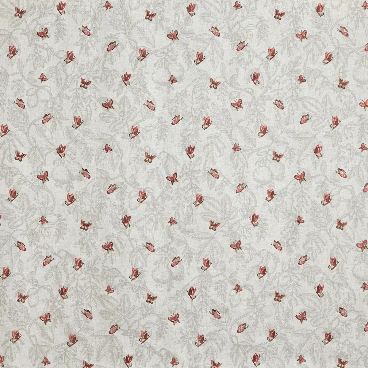 Melati Fabric - Marsala by red animal embroideried fabric from Prestigious Textiles