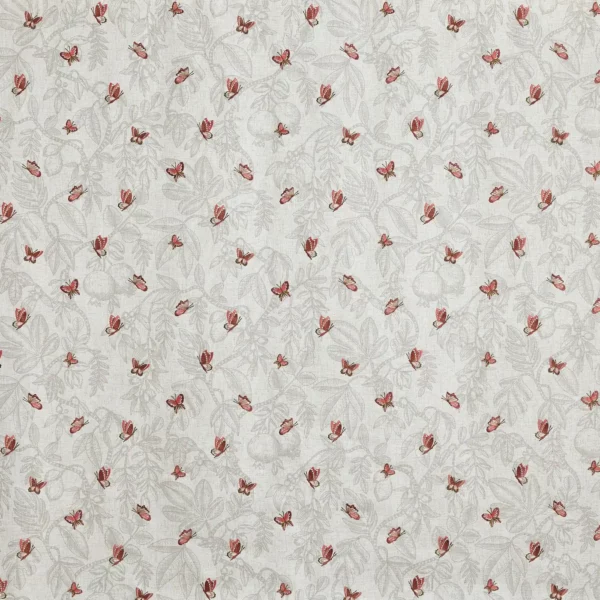 Melati Fabric - Marsala by red animal embroideried fabric from Prestigious Textiles